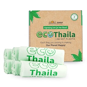 eco friendly garbage bags  medium - 90 bags 6 rolls 15 bags each  19 x 21 inches  compostable amp biodegradable  trashdustin cover  leak-proof no smell  for dry amp wet waste bag