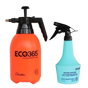 eco365 classic heavy duty multipurpose sprayer 22l amp trigger sprayer 500ml combo pack  adjustable nozzle for jet amp mist flow suitable for watering glass cleaning amp car wash