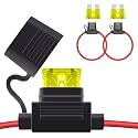 ecocstm 2 PCS Inline Fuse Holders 12V, 14 AWG Car Gauge Inline Fuses