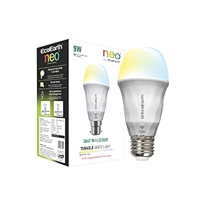 ecoearth neo wi-fi smart led bulb smart bulb compatible with alexa and google home 9-watt  tunable white  cct - warm to cool feel  e 27