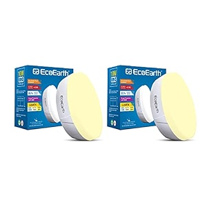 ecoearth uno led surface down light pack of 2 warm white 10 watt