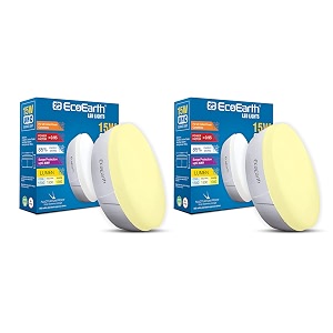 ecoearth uno led surface down light pack of 2 warm white 15 watt