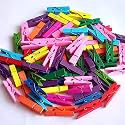 ecofynd 100 pcs Mini Colorful Natural Wood Pin for Photos, Wooden Small Photo Clips, Mini Close Pins for Pictures, Display Artwork, Little Baby Shower (CS3002)