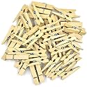 ecofynd 100 pcs Mini Natural Wood Pin for Photos, Wooden Small Photo Clips, Mini Close Pins for Pictures, Display Artwork, Little Baby Shower (CS3001)