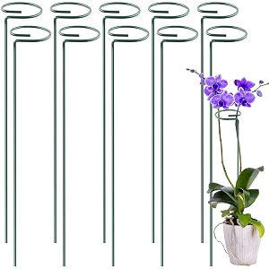 ecofynd 18 inches metal trellis for plants pack of 10  single stem flower plant support  garden climbing plant trellis for amaryllis orchid lily rose tomatoes