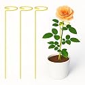 ecofynd 18 inches Metal Trellis for Plants, Pack of 10 | Single Stem Flower Plant Support | Garden Climbing Plant Trellis for Amaryllis Orchid Lily Rose Tomatoes