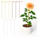 ecofynd 18 Inches Metal Trellis for Plants (Pink, Yellow, Orange, Pack of 10), Single Stem Flower Plant Support, Garden Climbing Plant Trellis for Amaryllis, Orchid, Lily, Rose, Tomatoes