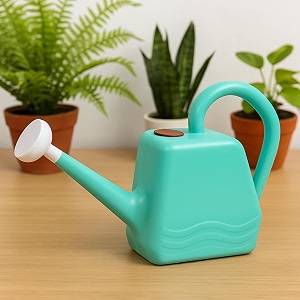 ecofynd 2 liters plastic watering can with long spout for indoor amp outdoor gardening ideal for plants amp gardens blue