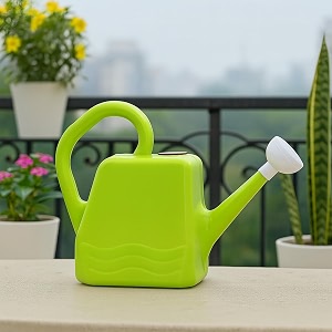 ecofynd 2 liters plastic watering can with long spout for indoor amp outdoor gardening ideal for plants amp gardens green color