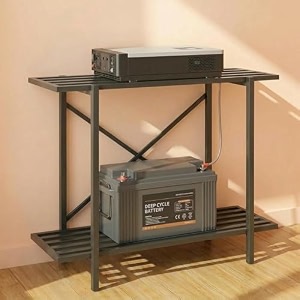 ecofynd 2-tier ups stand for home and office metal inverter amp battery stand heavy-duty holder for industrial use secure amp stable single battery stand max load 100 kg 26 inch ibs-ps050-blk
