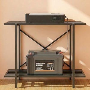 ecofynd 2-tier ups stand for home and office metal inverter amp battery stand heavy-duty holder for industrial use secure amp stable single battery stand max load 70kg 26 inch ibs-ps049-blk