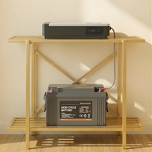 ecofynd 2-tier ups stand for home and office metal inverter amp battery stand heavy-duty holder for industrial use secure amp stable single battery stand max load 70kg 26 inch ibs-ps049-go