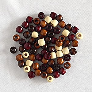 ecofynd 200 pcs 4 in 1 assorted wooden beads shiny moti for jewelry earring necklace bracelet making art amp craft embroidery work amp beading diy kit for women girls kids size- 10mm cs2102