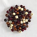 ecofynd 200 Pcs 4 in 1 Assorted Wooden Beads, Shiny Moti for Jewelry Earring Necklace Bracelet Making, Art &amp; Craft Embroidery Work &amp; Beading DIY Kit for Women Girls Kids (Size- 10mm, CS2102)