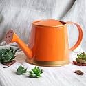 ecofynd 250 ml Mini Garden Watering Can for Plants for Kids, Flower Watering Pot for Home Gardening (WC6: Kids with Gold Border, Orange)