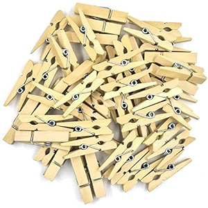 ecofynd 30 pcs mini natural wood pin for photos wooden small photo clips mini close pins for pictures display artwork little baby shower cs3001