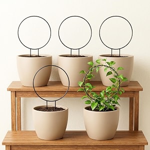 ecofynd 5 Pack Black Iron Garden Metal