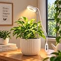 ecofynd Lumi Grow Light for Indoor Plants, 2 Years Warranty Full Spectrum Grow Light, 3/9/12 Hrs Auto On/Off Timer, 10 Dimmable Brightness, 5 Watt LED Artificial Sunlight for Plants, 1.7M Wire (White)