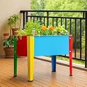 ecofynd Raised Plant Box, Elevated Planter, Metal Raised Garden Bed, Standing Plant Stand, Indoor and Outdoor Grow Container for Vegetables and Flowers (61Lx30Wx45.5H, Black, PB003)