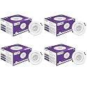 EcoLink 3W LED Tiltable Spot Light | Spot Light for Display &amp; Home Decoration | Cut Out: 63mm, Color: Warm White, Pack of 4