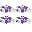 EcoLink 3W LED Tiltable Spot Light | Spot Light for Display &amp; Home Decoration | Cut Out: 63mm, Color: Natural White, Pack of 4