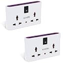 EcoLink Secure 4 Way 6A Univeral Multiplug Adapter with LED Indicator | Mulitplug Adpater Extension Box | Portable & Light Weight (Pack of 2)
