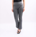 Ecolove Women Relaxed Grey Cotton Blend Trousers