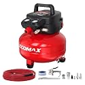 ECOMAX Air Compressor 6 Gallon 175 PSI Pancake Portable Oil-free Tank with 10 PCS Accessories Kit
