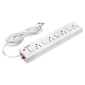 econe pack of 2 multi socket 4 plug amp 4 switch 6a 10a extension boardpower stripextension cord44 meter long length cable cord compatible with chargercomputerpclaptop1 year warranty220 volts
