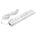 ECONE Multi Socket 4 Plug &amp; 4 Switch 6A 10A Extension Board,Power Strip,Extension Cord,2.2 Meter Long Length Cable Cord Compatible With Charger,Computer,Pc,Laptop,Appliances-1 Year Warranty,220 Volts