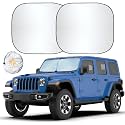 EcoNour 2-Piece Jeep Windshield Sun Shade, Foldable UV & Heat Protection