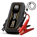 EcoNour Battery Jumper Starter Portable 1600A Peak Up to 7L Gas & 5L Diesel Engines 12V Lithium Jump Box with Jumper Cables, USB Charger, LCD Display, LED Flashlight – for Cars, SUVs, Trucks