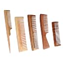 Handmade Natural Pure Healthy Neem Wooden Comb Wide Tooth for Hair Growth,Anti-Dandruff Comb For Women And Men - PACK OF 5