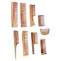 Handmade Natural Pure Healthy Neem Wooden Comb Wide Tooth for Hair Growth,Anti-Dandruff Comb For Women And Men - PACK OF 9