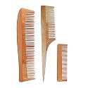 Handmade Natural Pure Healthy Neem Wooden Comb Wide Tooth for Hair Growth,Anti-Dandruff Comb For Women And Men - PACK OF 3
