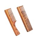 Handmade Natural Pure Healthy Neem Wooden Comb Wide Tooth for Hair Growth,Anti-Dandruff Comb For Women And Men (Mix Combo Pack of 2)