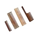 Handmade Natural Pure Healthy Neem Wooden Comb Wide Tooth for Hair Growth,Anti-Dandruff Comb For Women And Men - PACK OF 4