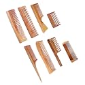 Handmade Natural Pure Healthy Neem Wooden Comb Wide Tooth for Hair Growth,Anti-Dandruff Comb For Women And Men - PACK OF 8
