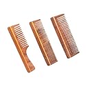 Handmade Natural Pure Healthy Neem Wooden Comb Wide Tooth for Hair Growth,Anti-Dandruff Comb For Women And Men (Mix Combo Pack of 3)