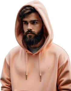 ecorunner solid hooded neck casual men pink sweater
