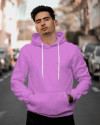 EcoRunner Solid Hooded Neck Casual Men Pink Sweater