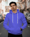 EcoRunner Men Solid Hooded Neck Purple Sweater