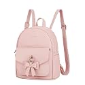 ECOSUSI Mini Backpack for Women Girls Cute Bowknot Small Backpack Purse Ladies Leather Bookbag Satchel Bag, with Charm Tassel Pink