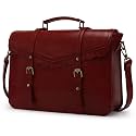 ECOSUSI Womens Briefcase Leather Messenger Laptop Work Bags for Women Fit 15.6" Laptop