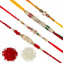 Thread EVRKHI4 Assorted Chawal Roli Pack Rakhi