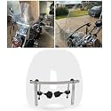 ECOTRIC 19"x17" Universal Motorcycle Clear Windshield Durable