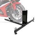 ECOTRIC Adjustable Motorcycle Wheel Chock Stand Upright 1800lb Capacity