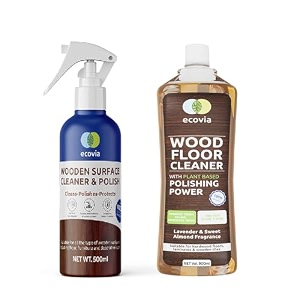 ecovia natural wood cleaner amp floor polish combo  organic furniture spray  eco-friendly wood floor cleaner  non-toxic  for hardwood furniture cabinets laminate  pet amp kid safe