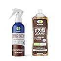 Ecovia Natural Wood Cleaner &amp; Floor Polish Combo | Organic Furniture Spray + Eco-Friendly Wood Floor Cleaner | Non-Toxic | For Hardwood, Furniture, Cabinets, Laminate | Pet &amp; Kid Safe