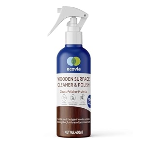ecovia natural wood cleaner amp polish spray  100 organic eco-friendly with beeswax  for furniture wooden floors laminate  450ml